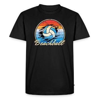 Beachball Ocean vintage ball multi color B-Day gif - Men's Premium Organic T-Shirt - black - Front - Nico (187cm)