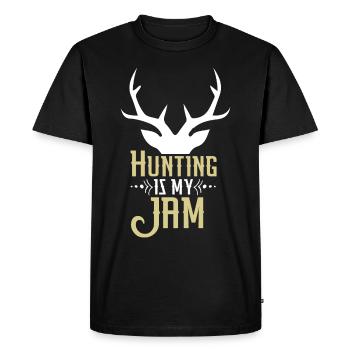 La chasse est ma confiture - T-shirt Premium bio Homme - noir - Devant - Nico (187cm)