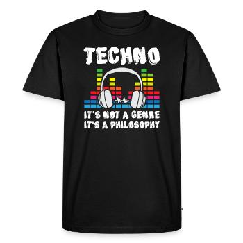 La musique techno n’est pas un genre mais une philosophie - T-shirt Premium bio Homme - noir - Devant - Nico (187cm)