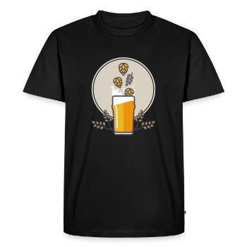 Éclaboussure de bière - T-shirt Premium bio Homme - noir - Devant - Nico (187cm)