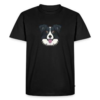 Illustration de Border Collie - T-shirt Premium bio Homme - noir - Devant - Nico (187cm)