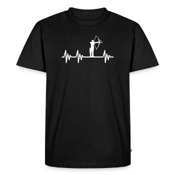 Tir à l'arc Heartbeat Archer - T-shirt Premium bio Homme - noir - Devant - Nico (187cm)