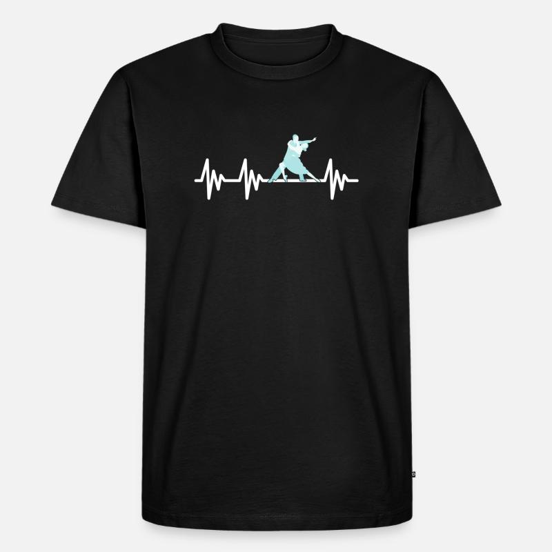 Tanzen Herzschlag Dancing Dancer Salsa - Männer Premium Bio T-Shirt - Schwarz