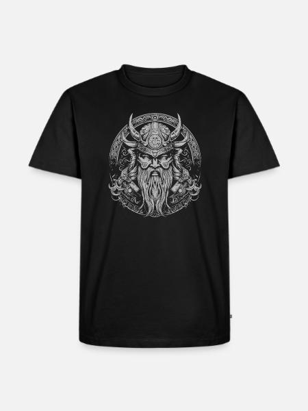 Odin Wikinger Gott - Männer Premium Bio T-Shirt - Schwarz