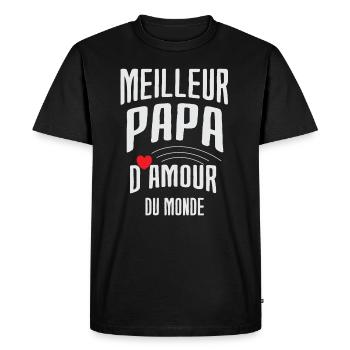 cadeau pour le meilleur Papa d'amour du monde - T-shirt Premium bio Homme - noir - Devant - Nico (187cm)