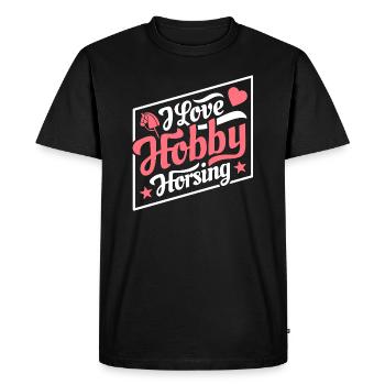 J’aime Hobby Horsing - Coeur - Hobby - T-shirt Premium bio Homme - noir - Devant - Nico (187cm)