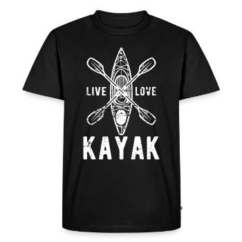 Kayaking Gift Live Love Kayak - Men's Premium Organic T-Shirt - black - Front - Nico (187cm)