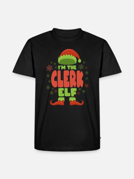 Greffier elfe de Noël - T-shirt Premium bio Homme - noir