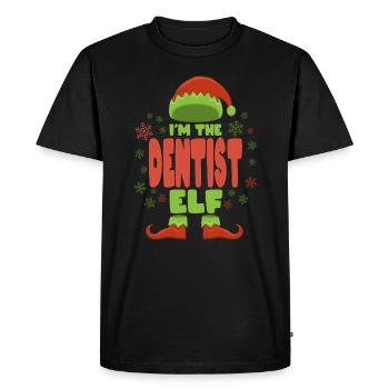 Dentiste Elfe de Noël - T-shirt Premium bio Homme - noir - Devant - Nico (187cm)