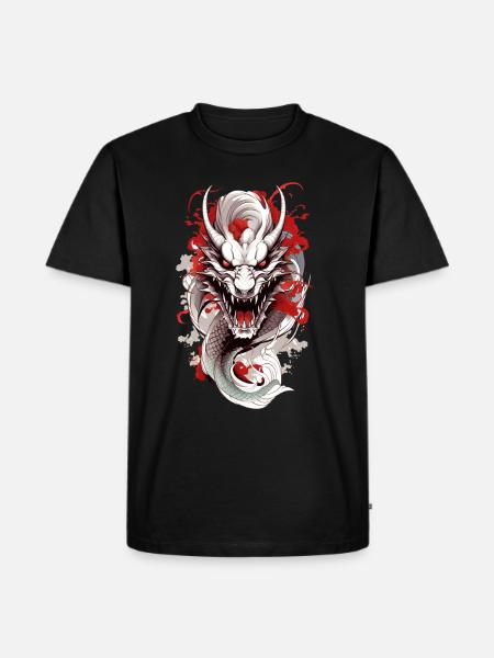 Japanischer Drache - Männer Premium Bio T-Shirt - Schwarz