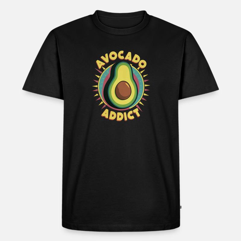 Avocado-Süchtiger - Männer Premium Bio T-Shirt - Schwarz