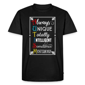 Autisme Cadeau Asperger Parents Awareness TDAH - T-shirt Premium bio Homme - noir - Devant - Nico (187cm)