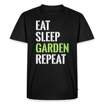 manger dormir jardin répéter jardinier jardin cadeau - T-shirt Premium bio Homme - noir - Devant - Nico (187cm)