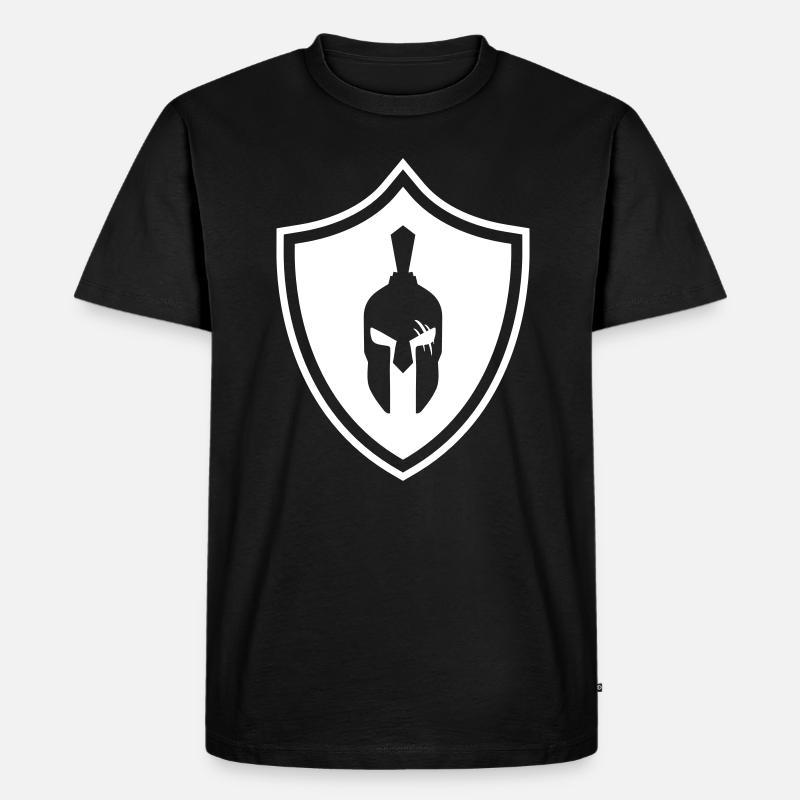 Spartaner Helm Gladiator Wappen - Männer Premium Bio T-Shirt - Schwarz
