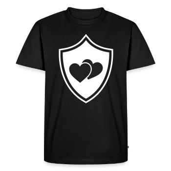 Armoiries du symbole des cœurs - T-shirt Premium bio Homme - noir - Devant - Nico (187cm)