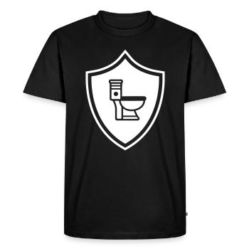 Wc blason de toilette - T-shirt Premium bio Homme - noir - Devant - Nico (187cm)