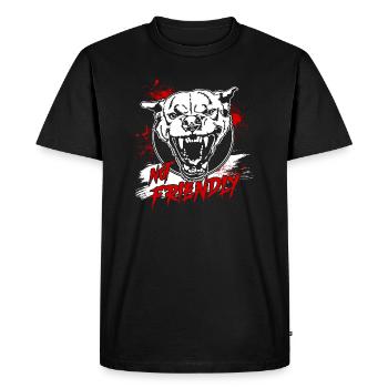 Not Friendly Saying Dogs Dog Wilsigns - Men's Premium Organic T-Shirt - black - Front - Nico (187cm)