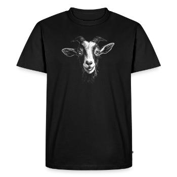 Chèvre Portrait Chèvres Animaux - T-shirt Premium bio Homme - noir - Devant - Nico (187cm)