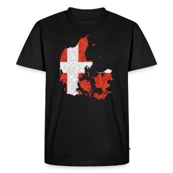 Denmark Flag Outline Scandinavia Danish Flag - Men's Premium Organic T-Shirt - black - Front - Nico (187cm)