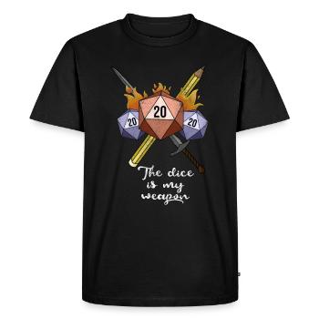 Les dés sont mon jeu de stylo et de papier d’arme - T-shirt Premium bio Homme - noir - Devant - Nico (187cm)