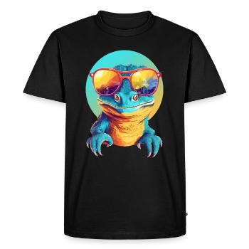 Mali the lizard - Men's Premium Organic T-Shirt - black - Front - Nico (187cm)