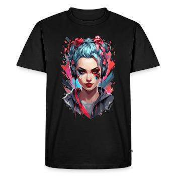 Gamer Girl : Style de survie - T-shirt Premium bio Homme - noir - Devant - Nico (187cm)