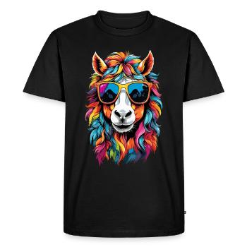 Horse Pony Rainbow Fluffy Lunettes de soleil mignonnes - T-shirt Premium bio Homme - noir - Devant - Nico (187cm)