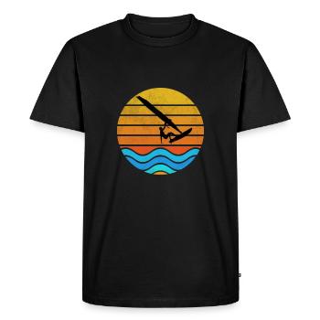 Surf Windsurf Mer Ocean Board Sail Sunset Love - T-shirt Premium bio Homme - noir - Devant - Nico (187cm)