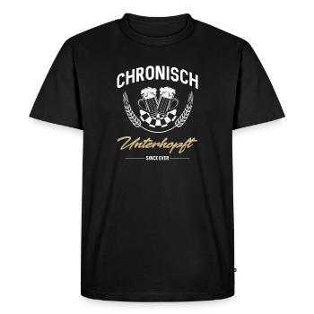 Baisse chronique - bière, alcool, brasseur - T-shirt Premium bio Homme - noir - Devant - Nico (187cm)