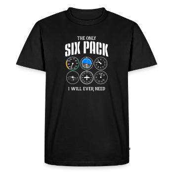 Pack de six pilotes - vol, avion, cours de pilotage - T-shirt Premium bio Homme - noir - Devant - Nico (187cm)