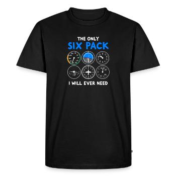 Pack de six pilotes - vol, avion, cours de pilotage - T-shirt Premium bio Homme - noir - Devant - Nico (187cm)