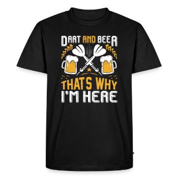 Dart & Beer C'est pourquoi je suis ici - T-shirt Premium bio Homme - noir - Devant - Nico (187cm)