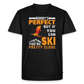 Perfect ski - ski, winter, gift - Men's Premium Organic T-Shirt - black - Front - Nico (187cm)