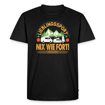 Favorite sport Nothing like fort - motorhome - Men's Premium Organic T-Shirt - black - Front - Nico (187cm)