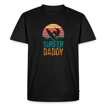 Papa surfeur - surf, père, papa - T-shirt Premium bio Homme - noir - Devant - Nico (187cm)