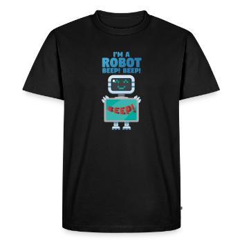 Im a robot beep - robot computer - Men's Premium Organic T-Shirt - black - Front - Nico (187cm)