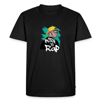 Né pour rap - rappeur - T-shirt Premium bio Homme - noir - Devant - Nico (187cm)