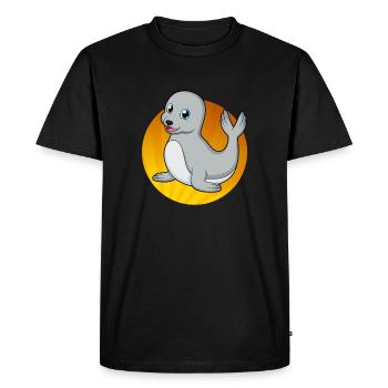Doux phoque phoque phoque phoque phoque - T-shirt Premium bio Homme - noir - Devant - Nico (187cm)