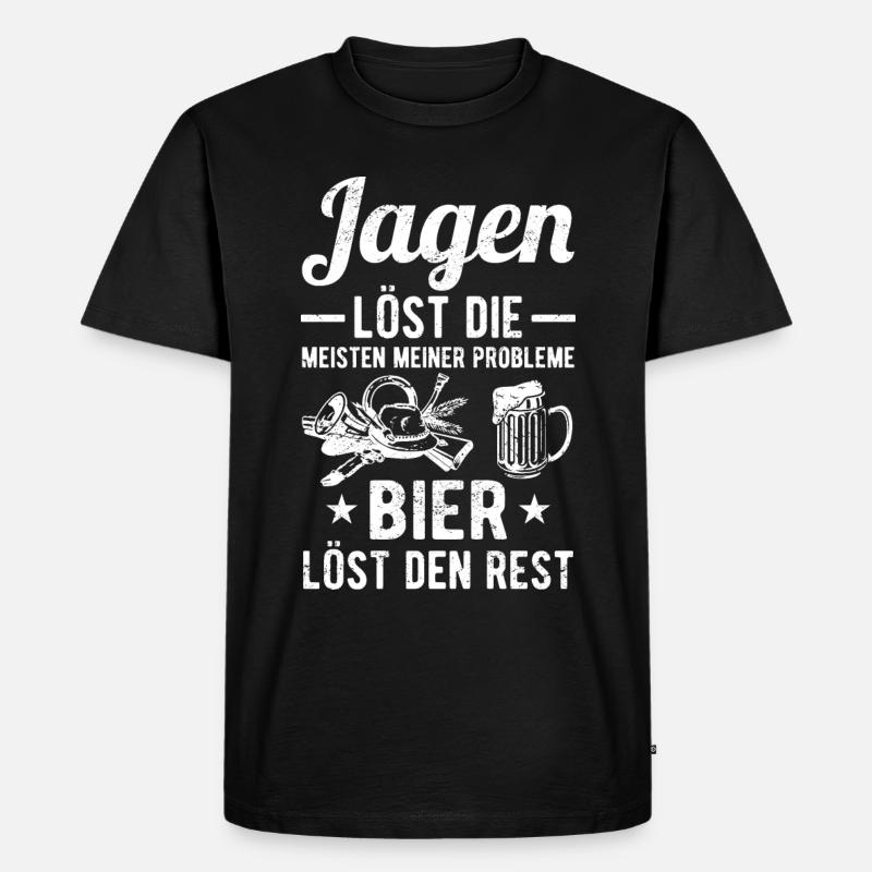 Jagen und Bier Jäger - Männer Premium Bio T-Shirt - Schwarz