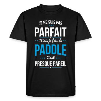Je ne suis pas parfait mais je fais du paddle - T-shirt Premium bio Homme - noir - Devant - Nico (187cm)