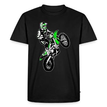 Moto Cross - Motocross - Supercross - MX - SX - T-shirt Premium bio Homme - noir - Devant - Nico (187cm)