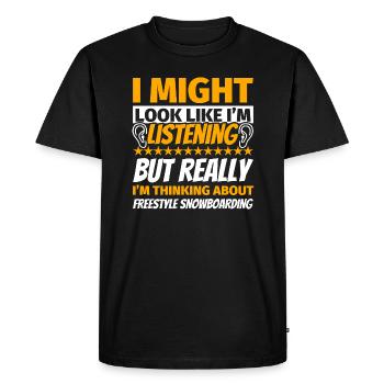 Freestyle Snowboarding Fun Gift - Men's Premium Organic T-Shirt - black - Front - Nico (187cm)