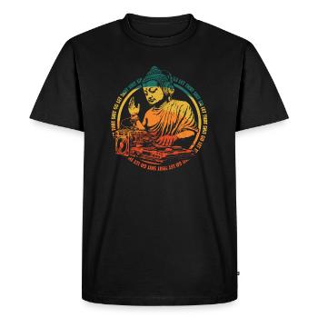 DJ Buddha - let that shit go - Men's Premium Organic T-Shirt - black - Front - Nico (187cm)
