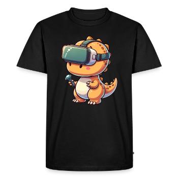 Trex Dino Dinosaur VR Joueur de réalité virtuelle - T-shirt Premium bio Homme - noir - Devant - Nico (187cm)