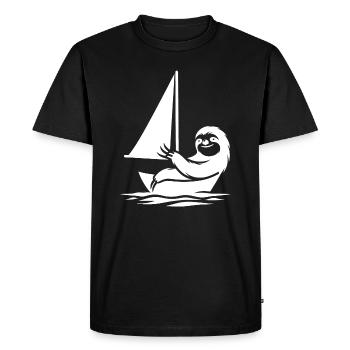 Dériveur minimaliste Sloth Summer - T-shirt Premium bio Homme - noir - Devant - Nico (187cm)