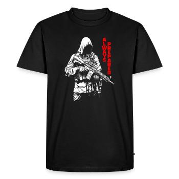 Soldier Always Prepared Military - Men's Premium Organic T-Shirt - black - Front - Nico (187cm)