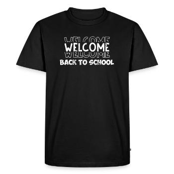 SCHOOL SCHOOL DAY START SHIRT SAYING GIFT MOTIF - Men's Premium Organic T-Shirt - black - Front - Nico (187cm)