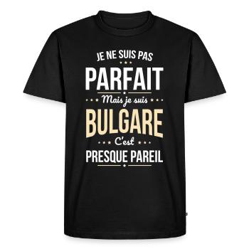 Je ne suis pas parfait mais je suis Bulgare - T-shirt Premium bio Homme - noir - Devant - Nico (187cm)