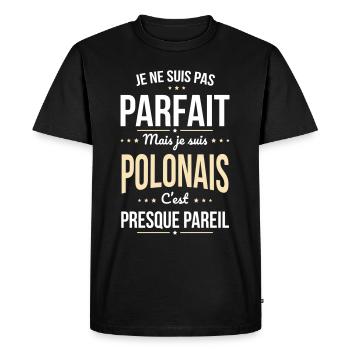 Je ne suis pas parfait mais je suis Polonais - T-shirt Premium bio Homme - noir - Devant - Nico (187cm)