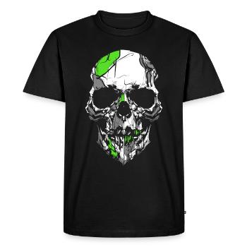 Crâne excité et grossier - T-shirt Premium bio Homme - noir - Devant - Nico (187cm)